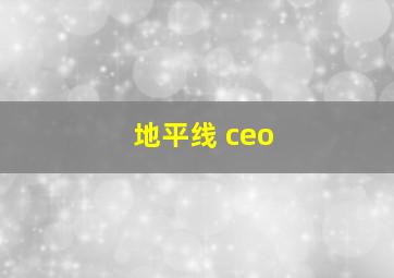 地平线 ceo